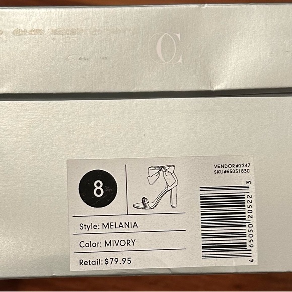 NIB Bridal Bachelorette Heels! Oleg Cassini Ankle Bow Crystal Strap Block Heels🤍 - Picture 6 of 7